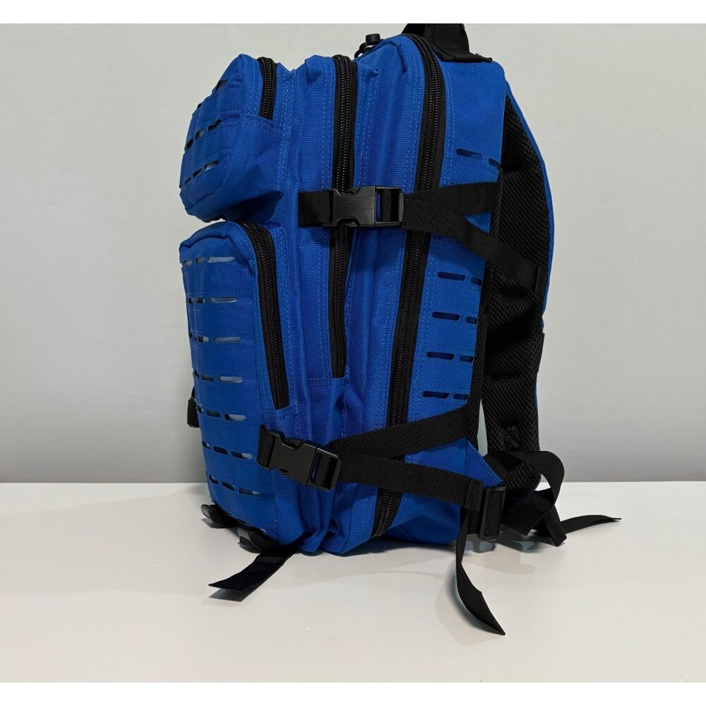 25L Blue Tactical Backpack With Adjustable Straps & Multiple Compartments - Picture 3 of 9